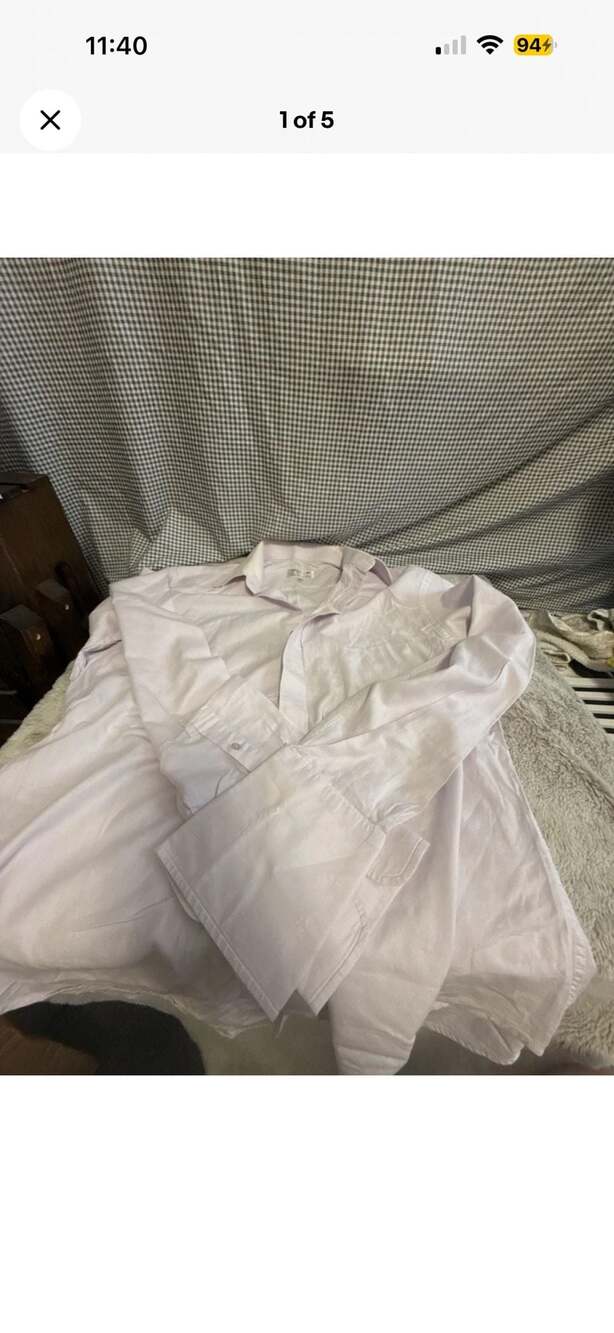 Angelino for Bermuda White Long Sleeve Button-Down Shirt, Size XL